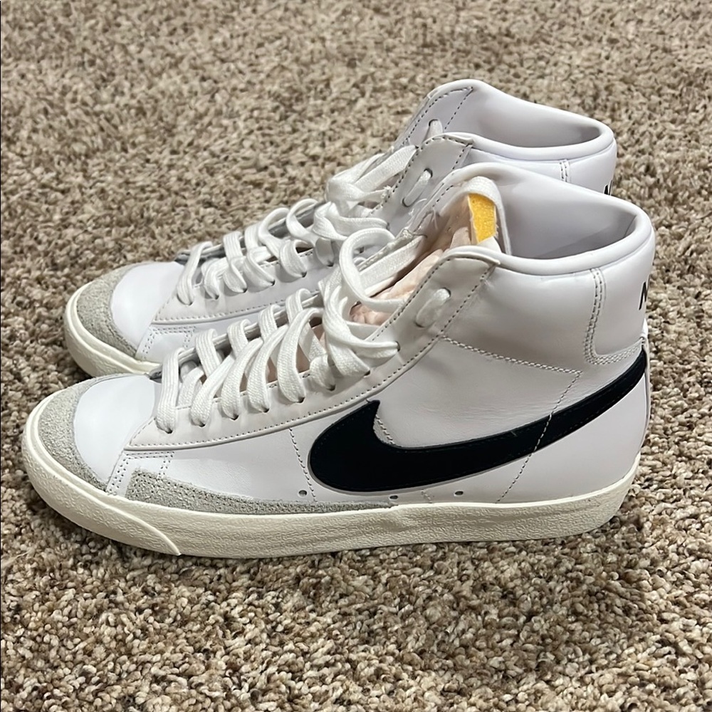 Nike White and Black High-Top Sneakers